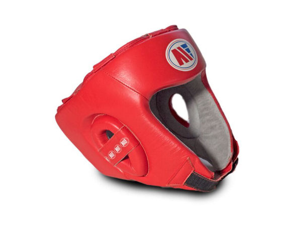 Main Event Boxing Childrens Leather Training Head Guard Red